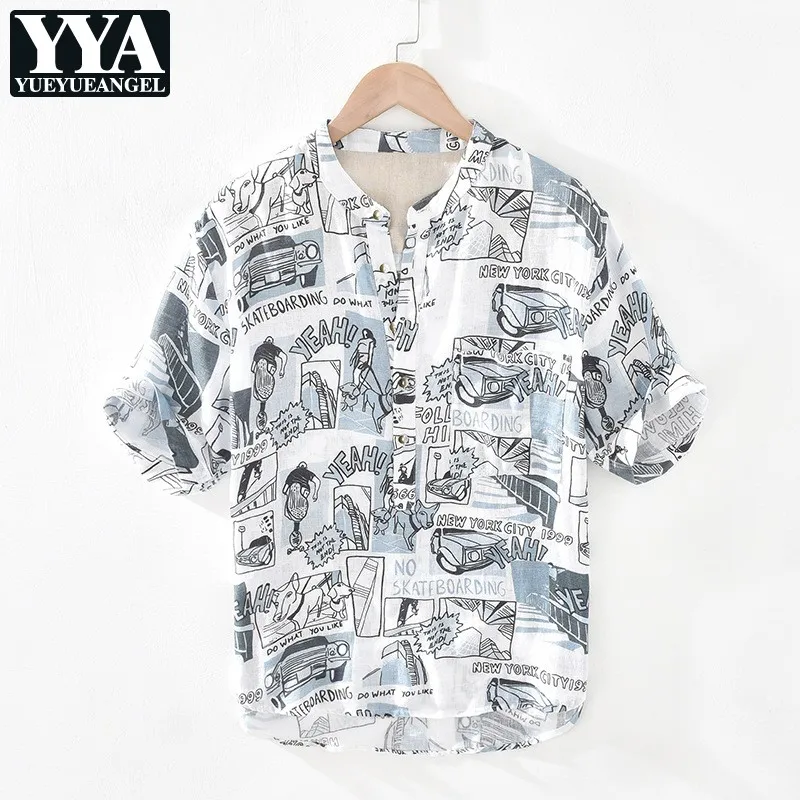 Summer New Cartoon Printed Short Sleeve Men Shirt High Quality Linen Pullover Loose Fit Tops Casual Streetwear Male Shirts 3XL
Summer New Cartoon Printed Short Sleeve Men Shirt High Quality Linen Pullover Loose Fit Tops Casual Streetwear Male Shirts 3XL