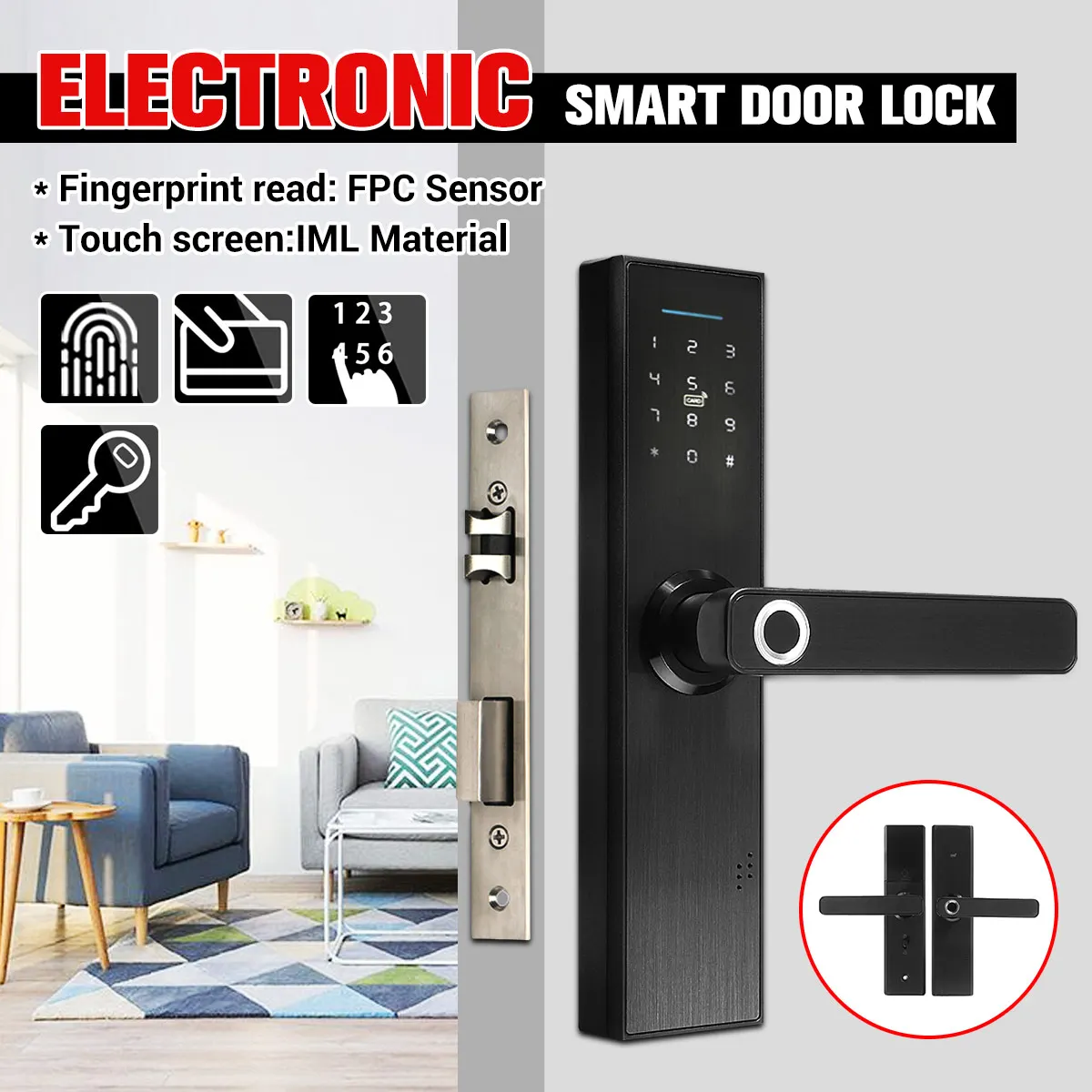 Biometrci Fingerprint Door Lock Home Safe Electronic Smart Door Lock Keyless Gate Locks Fingerprint Digital Code Smart Card Key
Biometrci Fingerprint Door Lock Home Safe Electronic Smart Door Lock Keyless Gate Locks Fingerprint Digital Code Smart Card Key