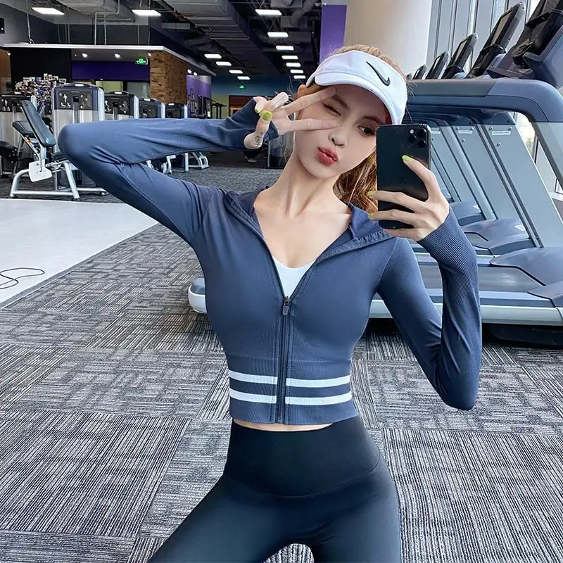 Sports Jacket Women Spring Autumn Tight-fitting Running Yoga Tops Casual Jacket Hooded Cardigan Workout Clothes
Sports Jacket Women Spring Autumn Tight-fitting Running Yoga Tops Casual Jacket Hooded Cardigan Workout Clothes