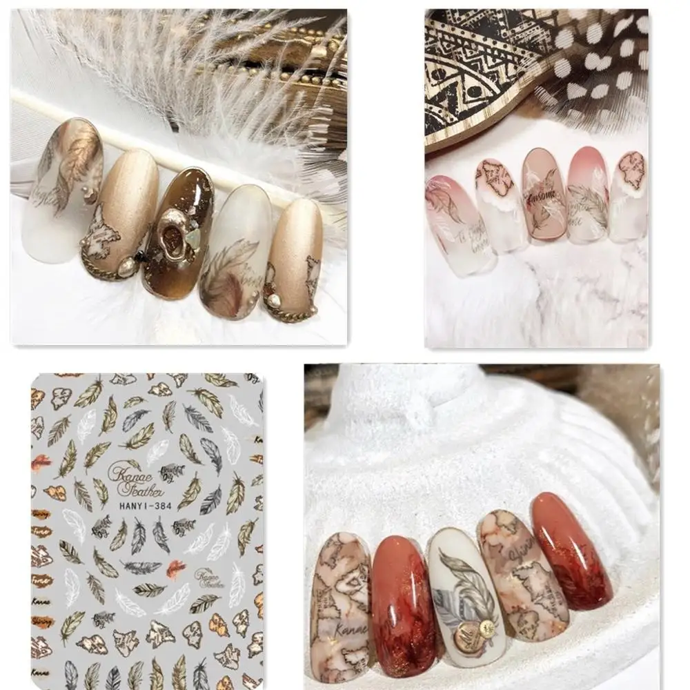 Newest Hanyi384 ranae feather design 3d nail sticker decals Japan type DIY decorations for nail tips
Newest Hanyi384 ranae feather design 3d nail sticker decals Japan type DIY decorations for nail tips