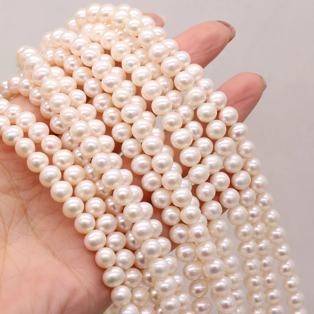 7-8mm Natural Freshwater Pearl Beads Round White Loose Spacer Pearl Beads For Jewelry Making DIY Necklace Bracelet Accessories
7-8mm Natural Freshwater Pearl Beads Round White Loose Spacer Pearl Beads For Jewelry Making DIY Necklace Bracelet Accessories