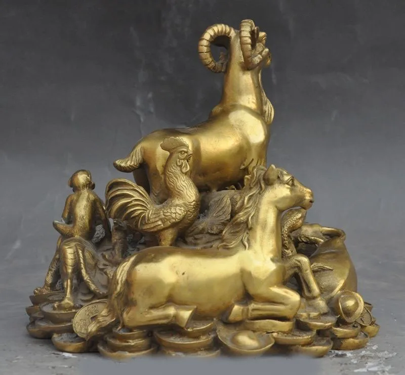 Christmas 8"Lucky Chinese Feng shui Brass wealth yuanbao money 12 zodiac animal statue Halloween
Christmas 8"Lucky Chinese Feng shui Brass wealth yuanbao money 12 zodiac animal statue Halloween