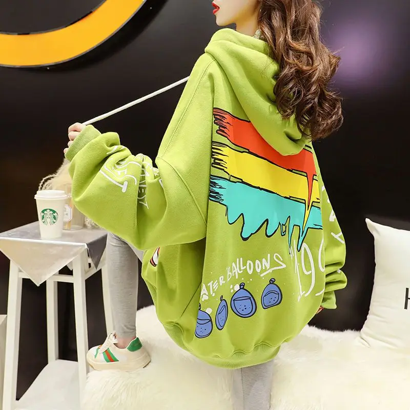 Women's sweatshirt Oversized Hoodies spring autumn new Korean print loose casual jacket High Street Hip-hop Women Clothes
Women's sweatshirt Oversized Hoodies spring autumn new Korean print loose casual jacket High Street Hip-hop Women Clothes