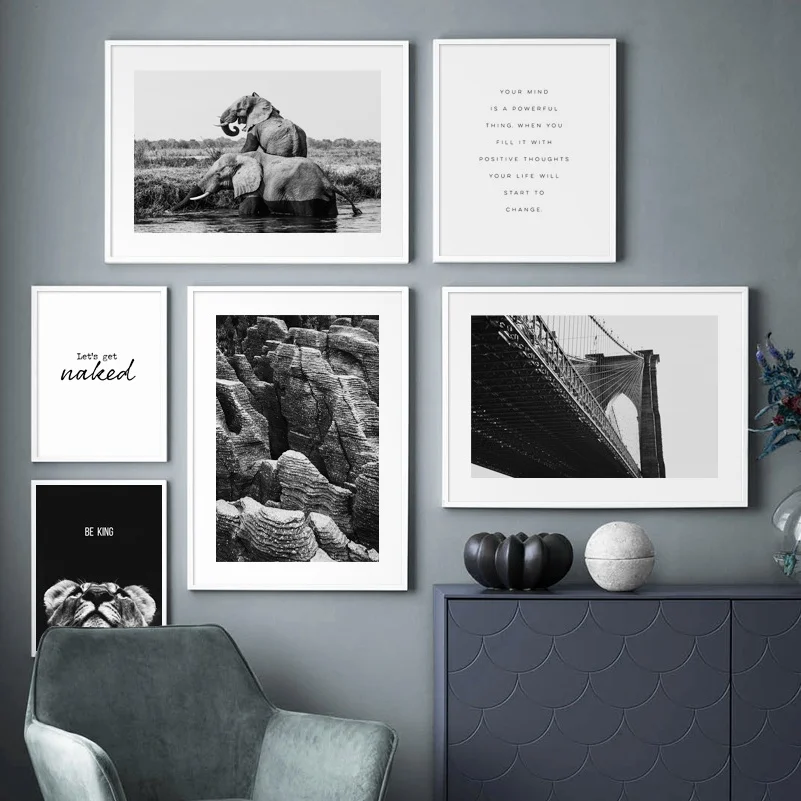 Black White Elephant Lion Bridge Quotes Wall Art Canvas Painting Nordic Posters And Prints Wall Pictures For Living Room Decor
Black White Elephant Lion Bridge Quotes Wall Art Canvas Painting Nordic Posters And Prints Wall Pictures For Living Room Decor