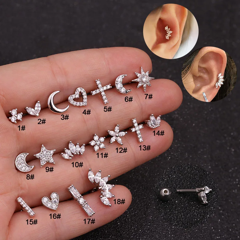 Fashion New Hot Selling Piercing Ornament Stainless Steel Ear Bone Nail Zircon Screw Ear Stud Female Foreign Trade Ear Stud
Fashion New Hot Selling Piercing Ornament Stainless Steel Ear Bone Nail Zircon Screw Ear Stud Female Foreign Trade Ear Stud