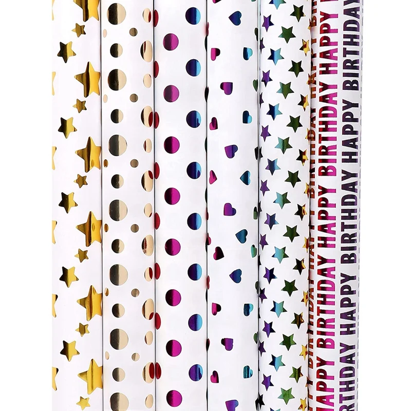 6 Pcs Gift Wrapping Paper Sheets, Multicolor Colorful Wrapping Paper for Women Men, Birthday or Christmas, 50CM x 70CM
6 Pcs Gift Wrapping Paper Sheets, Multicolor Colorful Wrapping Paper for Women Men, Birthday or Christmas, 50CM x 70CM