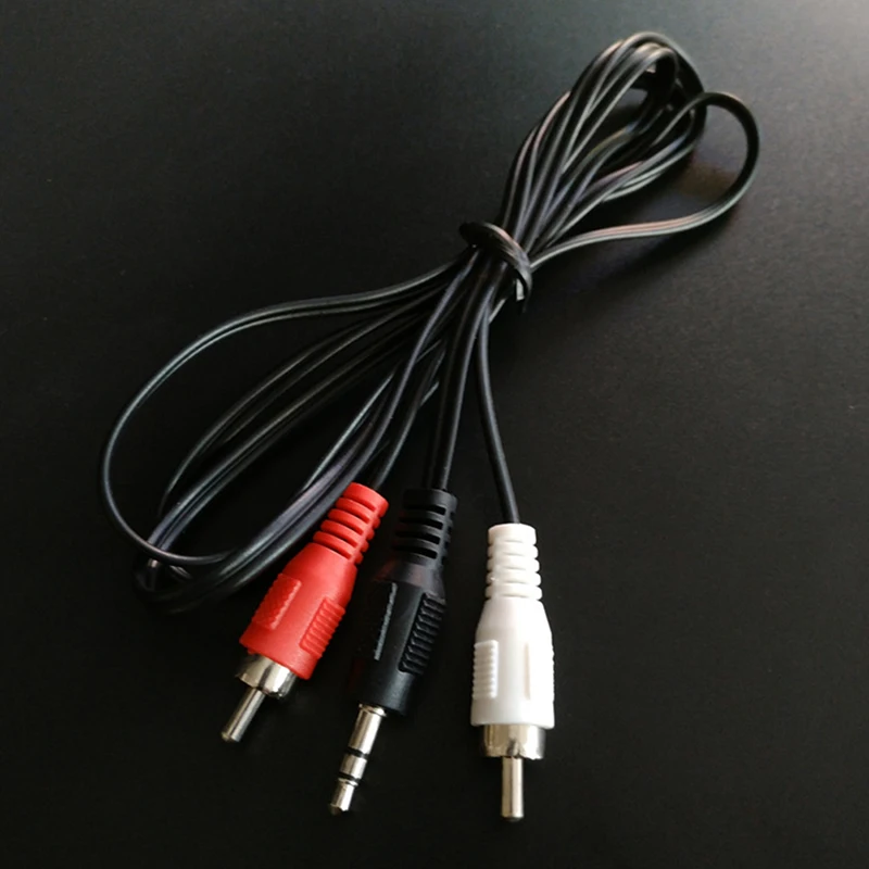 

1pcs 1.2m 3.9 Ft 3.5mm Plug Jack To Dual 2 RCA Male Cable Stereo PC Audio Cable Splitter Aux To 2 RCA Audio Cables