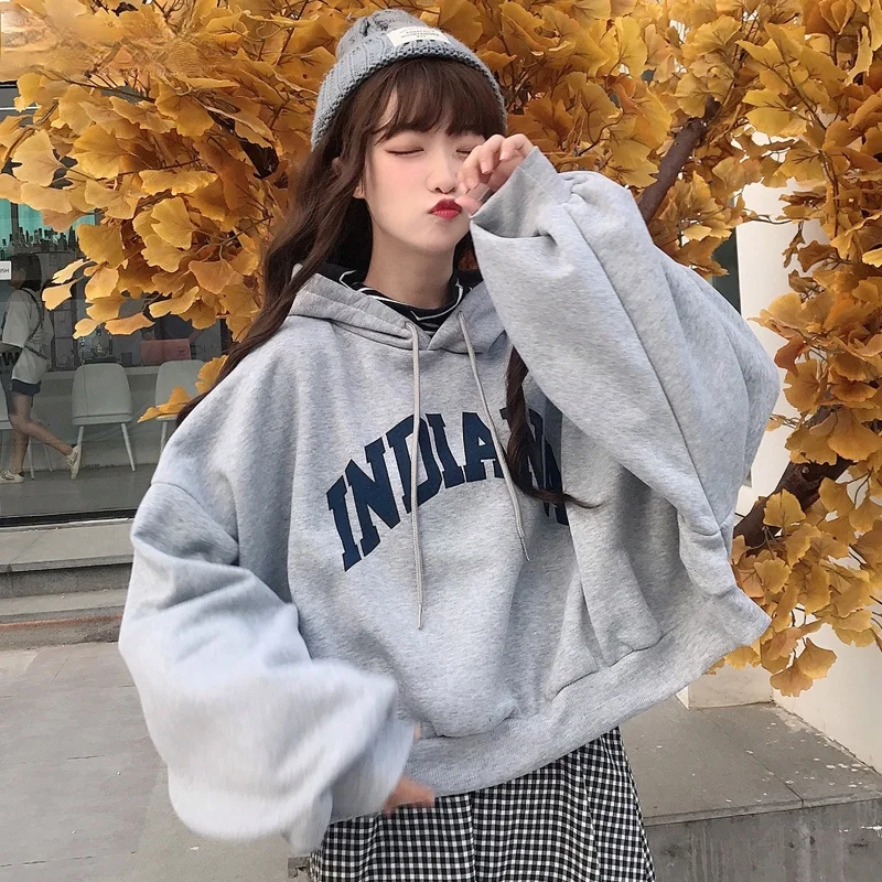 Hoodies Women Hooded Oversize Thick Plus Velvet Loose False Two-piece Letter Print Womens Hoodie All-match Leisure Simple Trendy
Hoodies Women Hooded Oversize Thick Plus Velvet Loose False Two-piece Letter Print Womens Hoodie All-match Leisure Simple Trendy