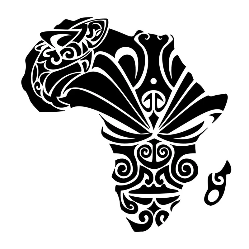 Totem Africa Map Wall Stickers Large New Design Coffee Shop Pattern Decal Vinyl Poster Sticker Decals | Дом и сад