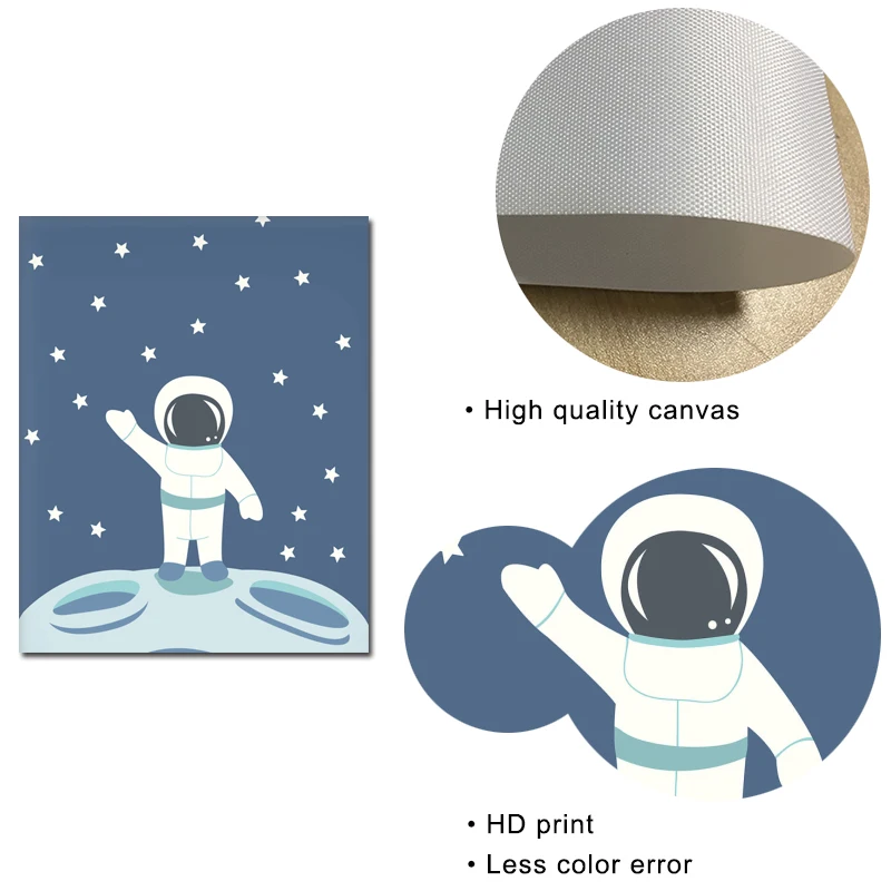 Cartoon Astronaut Space Wall Art Canvas Poster Nursery Print Decorative Picture Nordic Baby Boys Bedroom Decoration
Cartoon Astronaut Space Wall Art Canvas Poster Nursery Print Decorative Picture Nordic Baby Boys Bedroom Decoration