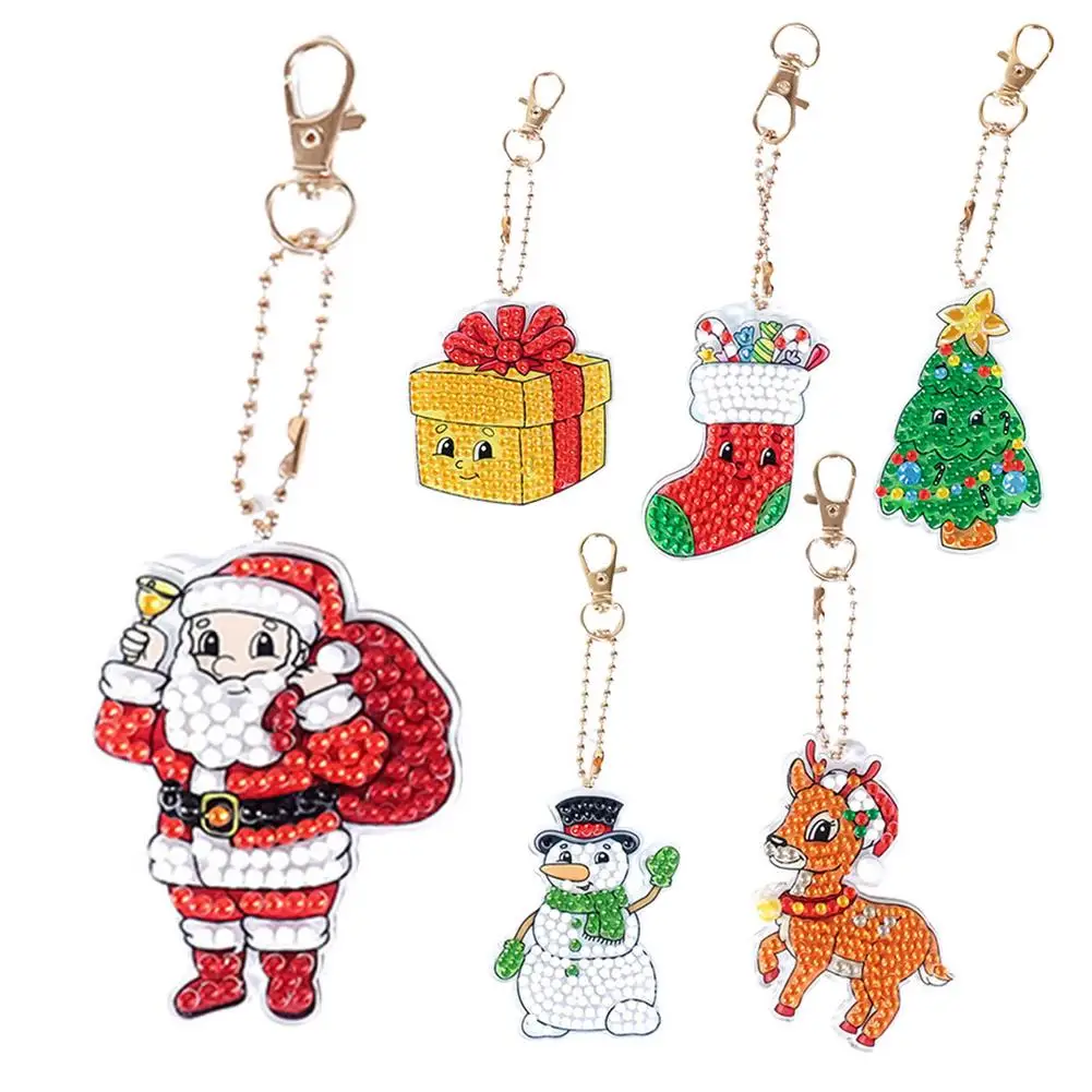 6 Pieces Christmas DIY Diamond Keychains Christmas Element Theme 5D DIY Full Drill Rhinestone Mosaic Making Decorative Kits Fo
6 Pieces Christmas DIY Diamond Keychains Christmas Element Theme 5D DIY Full Drill Rhinestone Mosaic Making Decorative Kits Fo