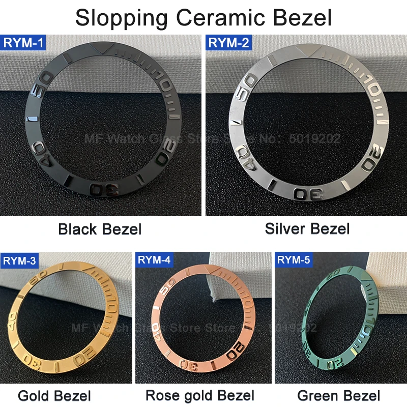 Slopping ceramic bezel insert 38*30.6mm Convex word For for Rlx Yacht-Master watch parts
Slopping ceramic bezel insert 38*30.6mm Convex word For for Rlx Yacht-Master watch parts
