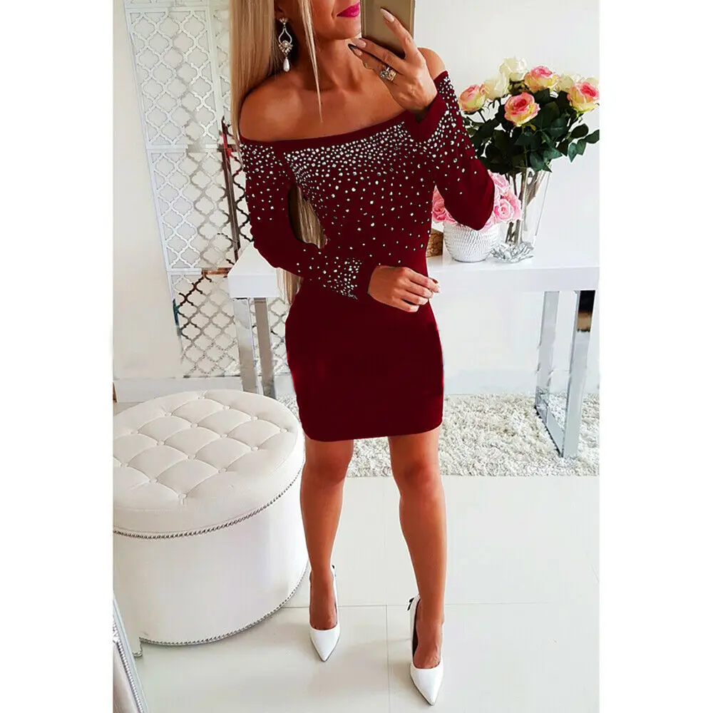 Autumn Women Bodycon Dress SlimSexy Off Shoulder Hot Drilling Solid Color 2020 Design Party Mini Dresses Pencil Skirt
Autumn Women Bodycon Dress SlimSexy Off Shoulder Hot Drilling Solid Color 2020 Design Party Mini Dresses Pencil Skirt