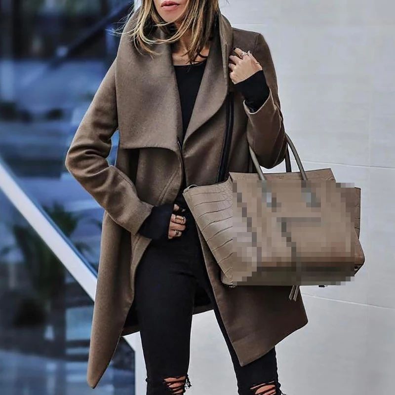 Autumn casual women's lapel windbreaker zipper long woolen coat 2021 plus size elegant women's jacket street women's clothing
Autumn casual women's lapel windbreaker zipper long woolen coat 2021 plus size elegant women's jacket street women's clothing