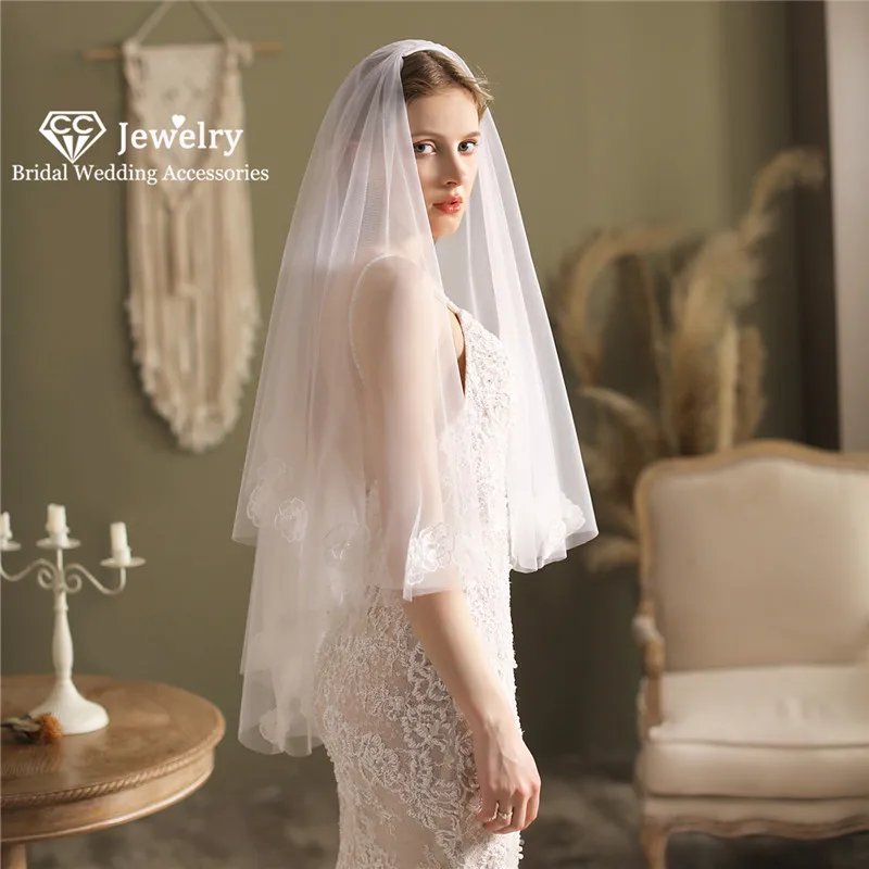 CC Wedding Veil Women Accessories Bridal Hairwear Engagement Hair Ornaments Flower Shape Veils With Combs Double Layer Lace V816
CC Wedding Veil Women Accessories Bridal Hairwear Engagement Hair Ornaments Flower Shape Veils With Combs Double Layer Lace V816