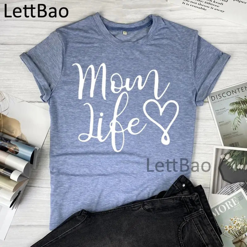 Мама Жизнь в форме сердца для женщин готическом стиле футболка гранж Лето 2021