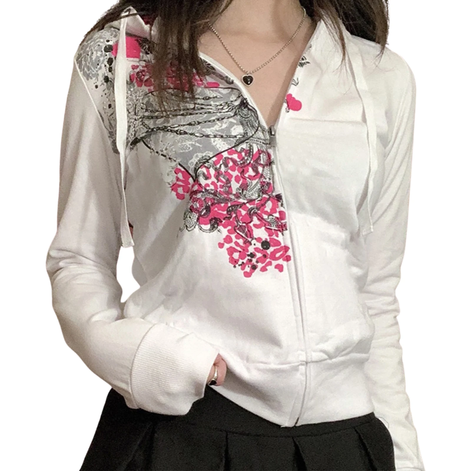 Ladies Long Sleeve Zipper Hoodies, Spring Autumn Girls Leisure Style Heart Plant Printing Hooded Tops Slim Coat
Ladies Long Sleeve Zipper Hoodies, Spring Autumn Girls Leisure Style Heart Plant Printing Hooded Tops Slim Coat