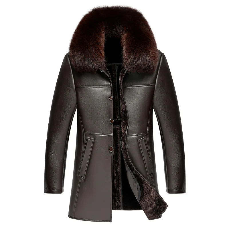 2019 New Fox Fur Collar Wool Lining Leder Winter Jacket Men 
2019 New Fox Fur Collar Wool Lining Leder Winter Jacket Men