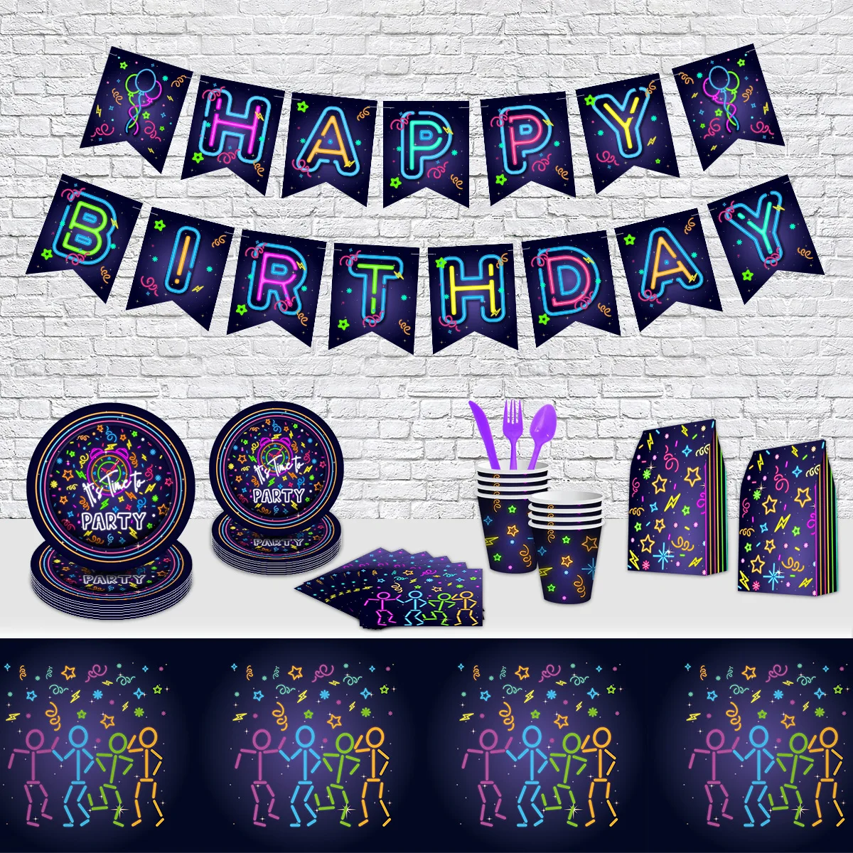 Neon Party Supplies Banner Tableclot Disco Color Hip Hop Dance Party Decor Background For 80s 90s Glow Birthday Decorations
Neon Party Supplies Banner Tableclot Disco Color Hip Hop Dance Party Decor Background For 80s 90s Glow Birthday Decorations