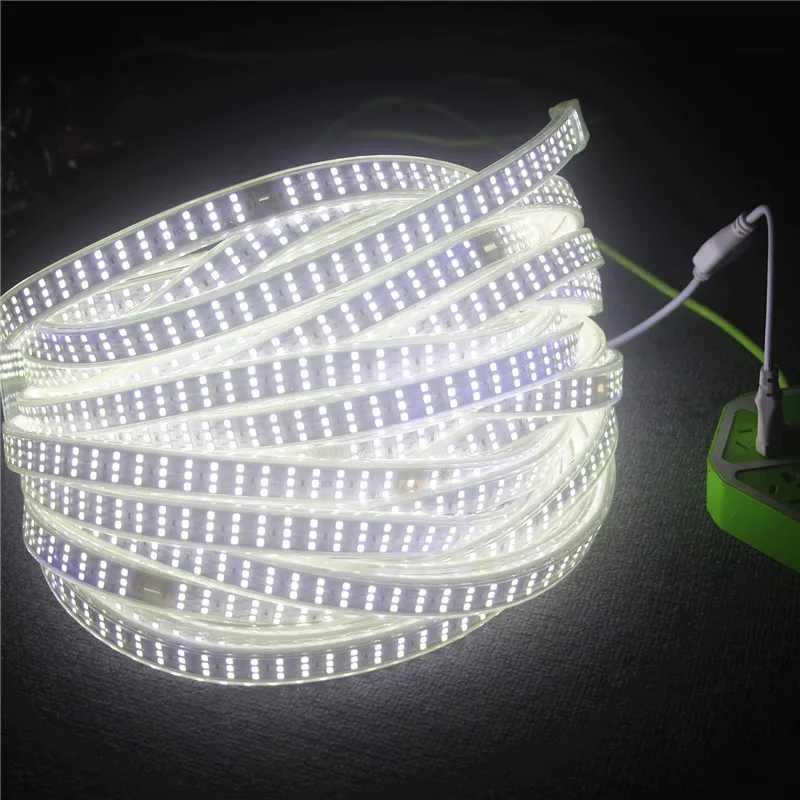 276Leds/m 180leds/m SMD 2835 220V LED Strip Lamp Waterproof Three Row LED Tape Rope Flexible LED light Outdoor Decoration Lights
276Leds/m 180leds/m SMD 2835 220V LED Strip Lamp Waterproof Three Row LED Tape Rope Flexible LED light Outdoor Decoration Lights