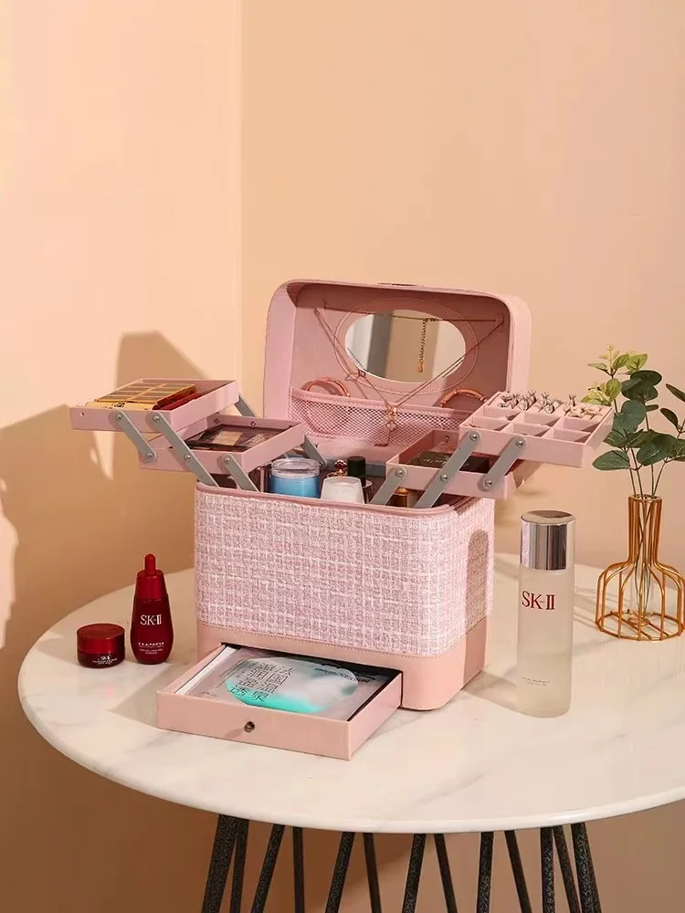 Professional Makeup Storage Box Large Capacity Cosmetic Organizer Box Portable Makeup Artist Makeup Oganizer Bag With Mirror
Professional Makeup Storage Box Large Capacity Cosmetic Organizer Box Portable Makeup Artist Makeup Oganizer Bag With Mirror