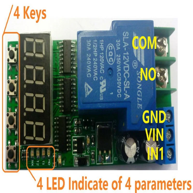 IO23C01_12V DC 12V 30A Multifunction Timer Delay Relay Module High Power On/Off Adjustable for PLC Motor LED Car
IO23C01_12V DC 12V 30A Multifunction Timer Delay Relay Module High Power On/Off Adjustable for PLC Motor LED Car