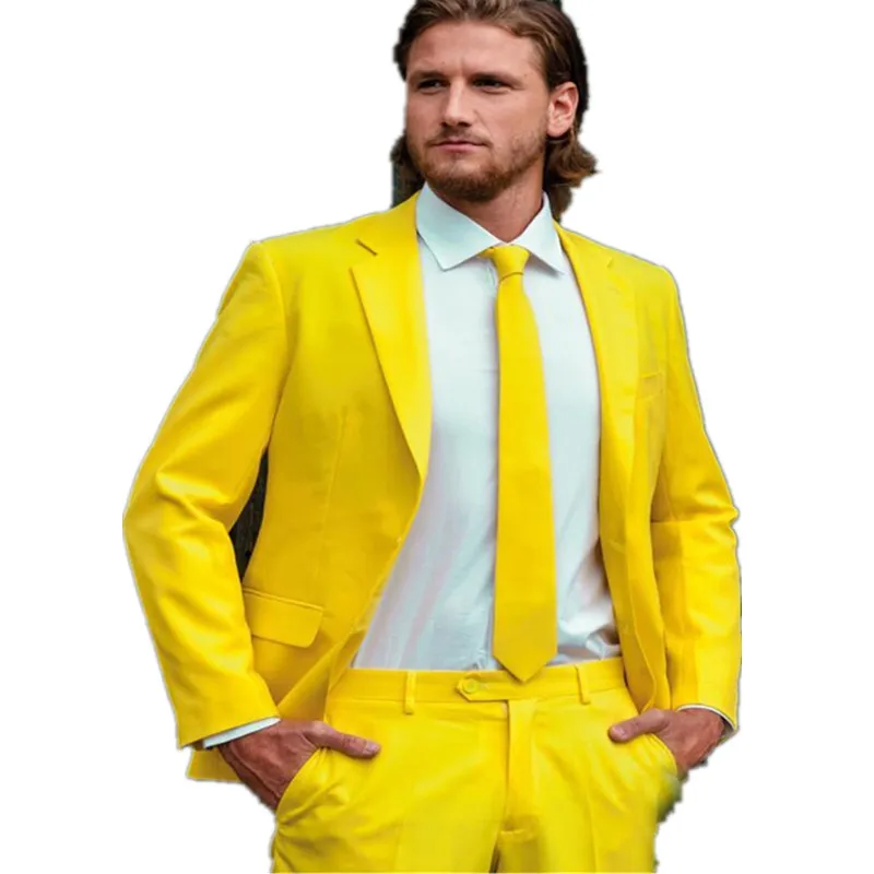 Custom Made Fashion Groom Tuxedos Yellow One Button Notch Lapel Men Suits Male Business Casual Solid Color(Jacket+Pants+tie)
Custom Made Fashion Groom Tuxedos Yellow One Button Notch Lapel Men Suits Male Business Casual Solid Color(Jacket+Pants+tie)