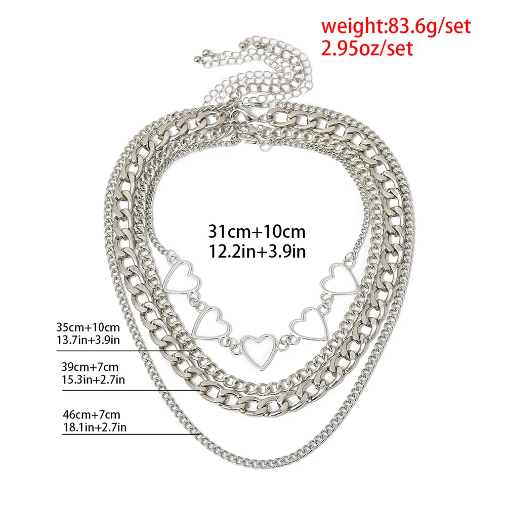 New Vintage Fashion Gold Silver Color Heart-shape Multilevel Chain Pendant Necklaces For Women Necklace Female Boho Jewelry Gift
New Vintage Fashion Gold Silver Color Heart-shape Multilevel Chain Pendant Necklaces For Women Necklace Female Boho Jewelry Gift