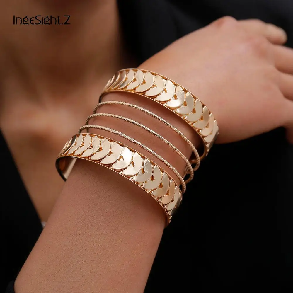 IngeSight.Z Punk Exaggerated Geometric Big Cuff Bangles Charm Hip Hop Roker Gold Color Metal Bracelets Bangles for Women Jewelry 
IngeSight.Z Punk Exaggerated Geometric Big Cuff Bangles Charm Hip Hop Roker Gold Color Metal Bracelets Bangles for Women Jewelry