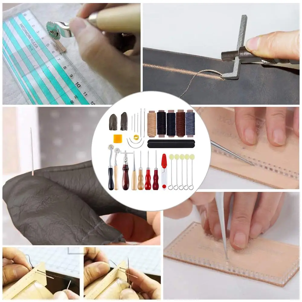 31 Pcs Leather Craft Hand Stitching Tools Leather Sewing Supplies DIY Tools with Saddle Groover Punch Needle Tools Wood Metal
31 Pcs Leather Craft Hand Stitching Tools Leather Sewing Supplies DIY Tools with Saddle Groover Punch Needle Tools Wood Metal