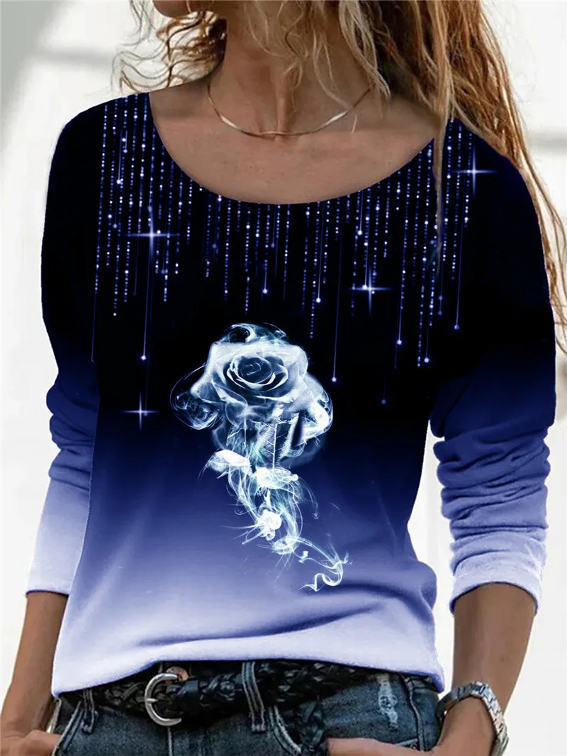 Fashion 3D Rose Floral Print T-Shirt Women's Clothing Spring Autumn Tops Long Sleeve Casual Tee Shirt Ladies Floral Pullover
Fashion 3D Rose Floral Print T-Shirt Women's Clothing Spring Autumn Tops Long Sleeve Casual Tee Shirt Ladies Floral Pullover