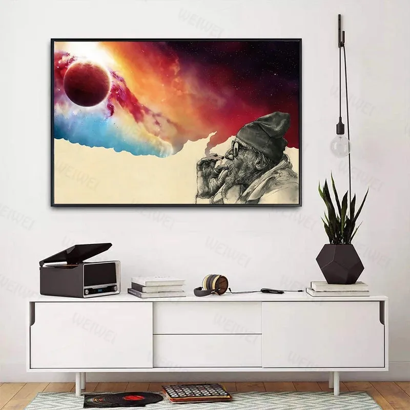 Smoking Old Man Abstract Canvas Painting Starry Night Landscape Wall Art Print Poster Decorative Picture Modern Home Decor
Smoking Old Man Abstract Canvas Painting Starry Night Landscape Wall Art Print Poster Decorative Picture Modern Home Decor