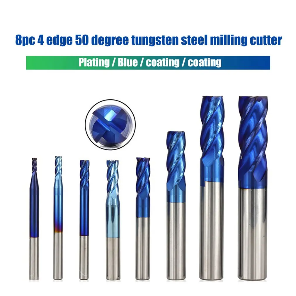 8pcs 4 Blade 50 Degree Tungsten Steel blue plating Compact and portable Multiple sizes For Milling Machine
8pcs 4 Blade 50 Degree Tungsten Steel blue plating Compact and portable Multiple sizes For Milling Machine