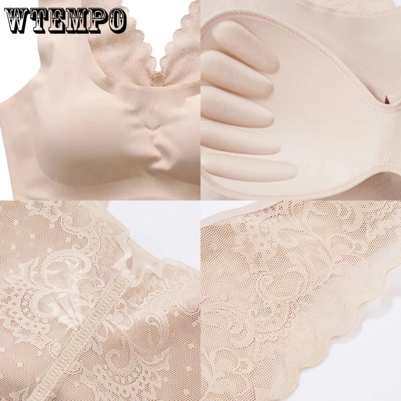 Seamless Sport Bra Women Push Up Bras Sexy Lace Underwear Wireless Soft Ice Silk Brassiere Plus Size 90C Cup Bralette for Female
Seamless Sport Bra Women Push Up Bras Sexy Lace Underwear Wireless Soft Ice Silk Brassiere Plus Size 90C Cup Bralette for Female