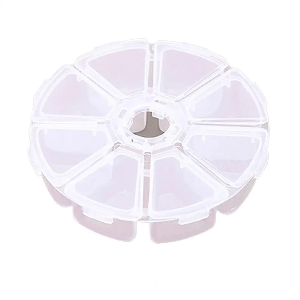Transparent 8 Grids Plastic Storage Box Jewelry Earring Bead Screw Holder Case Round Shape Classification Storage Organizer Case
Transparent 8 Grids Plastic Storage Box Jewelry Earring Bead Screw Holder Case Round Shape Classification Storage Organizer Case