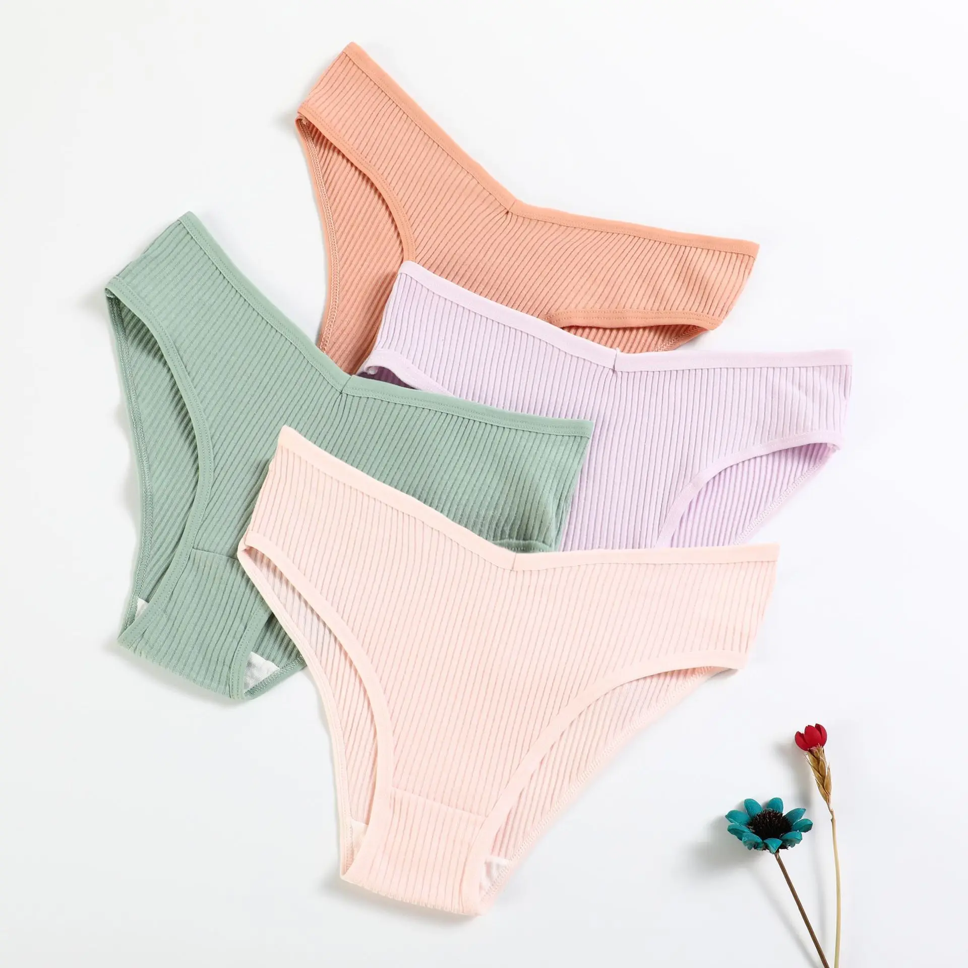 Cotton Women Panties Solid Simple Ribbed Underwear Low Waist V Type Lingerie Comfortable Breathable Underpants
Cotton Women Panties Solid Simple Ribbed Underwear Low Waist V Type Lingerie Comfortable Breathable Underpants