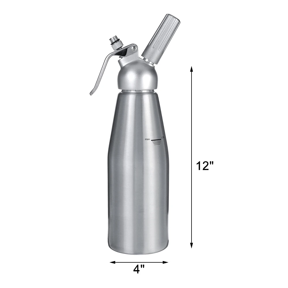 1000ml Aluminum Cream Whipper Nozzles Whipped Cream Dispenser Cracker Dispenser Coffee Dessert Butter Cream Dispenser Whipper
1000ml Aluminum Cream Whipper Nozzles Whipped Cream Dispenser Cracker Dispenser Coffee Dessert Butter Cream Dispenser Whipper