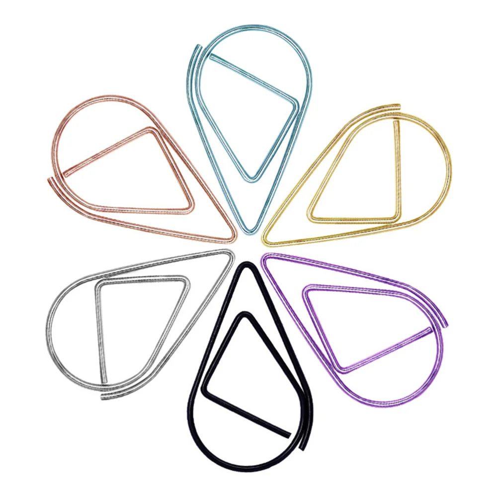 20pcs Water Drop Shape Paper Clip Gold Silver Black Paper Clips Simple Metal Paper Clip Random Color
20pcs Water Drop Shape Paper Clip Gold Silver Black Paper Clips Simple Metal Paper Clip Random Color