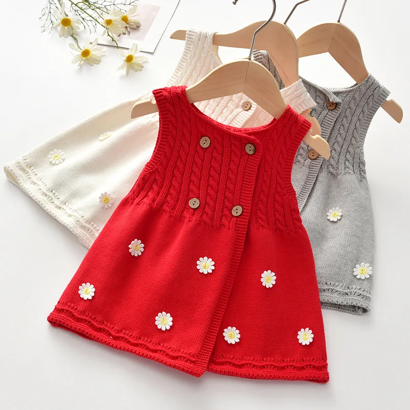 Cute Kids Girls Sleeveles Knitted Dress Cute Sweater Dresses for Children Girls Autumn Winter Clothes
Cute Kids Girls Sleeveles Knitted Dress Cute Sweater Dresses for Children Girls Autumn Winter Clothes