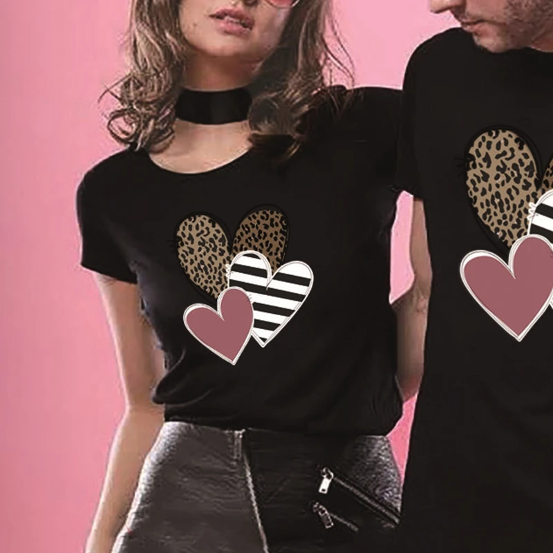Women's Valentine's Day Leopard Stripe Love Heart Print Round Neck Short Sleeve T-Shirt Top
Women's Valentine's Day Leopard Stripe Love Heart Print Round Neck Short Sleeve T-Shirt Top