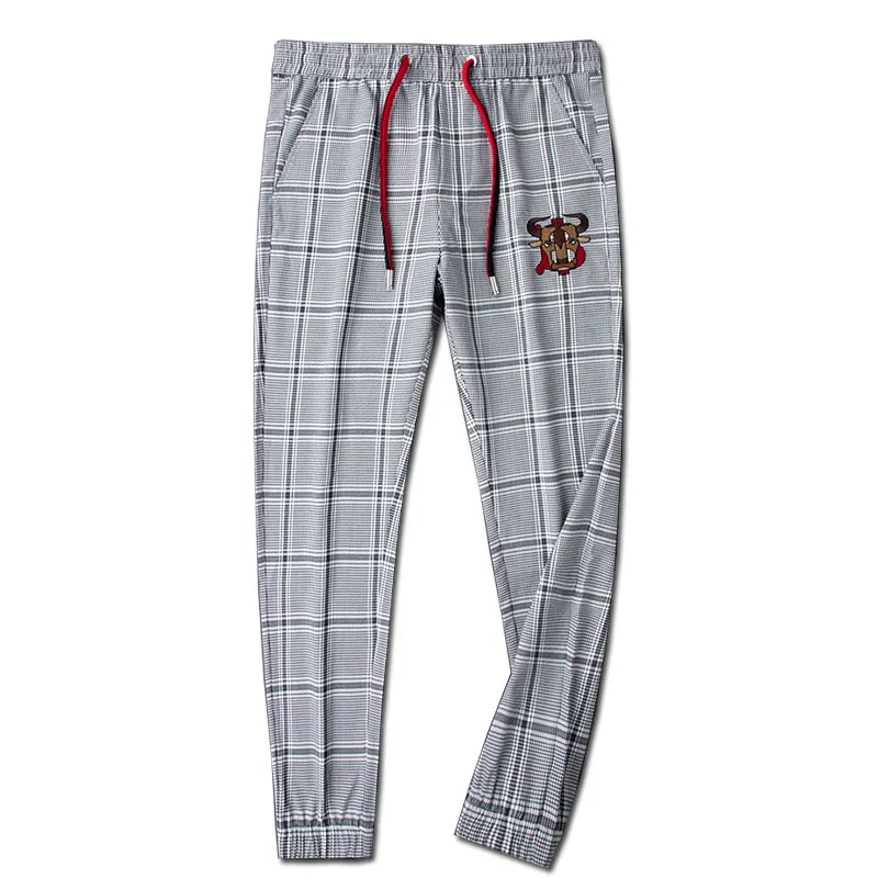 Elastic waist plaid casual trousers men's buckle feet Slim summer men's trousers cow head embroidery men's trousers thin
Elastic waist plaid casual trousers men's buckle feet Slim summer men's trousers cow head embroidery men's trousers thin