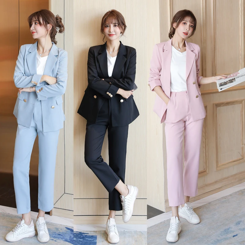 New Fashion Office Lady Pantsuits Setup Fall 2021 Womens Fashion Slim Blazer Two-Piece Set Double Breasted Business Clothes Suit
New Fashion Office Lady Pantsuits Setup Fall 2021 Womens Fashion Slim Blazer Two-Piece Set Double Breasted Business Clothes Suit