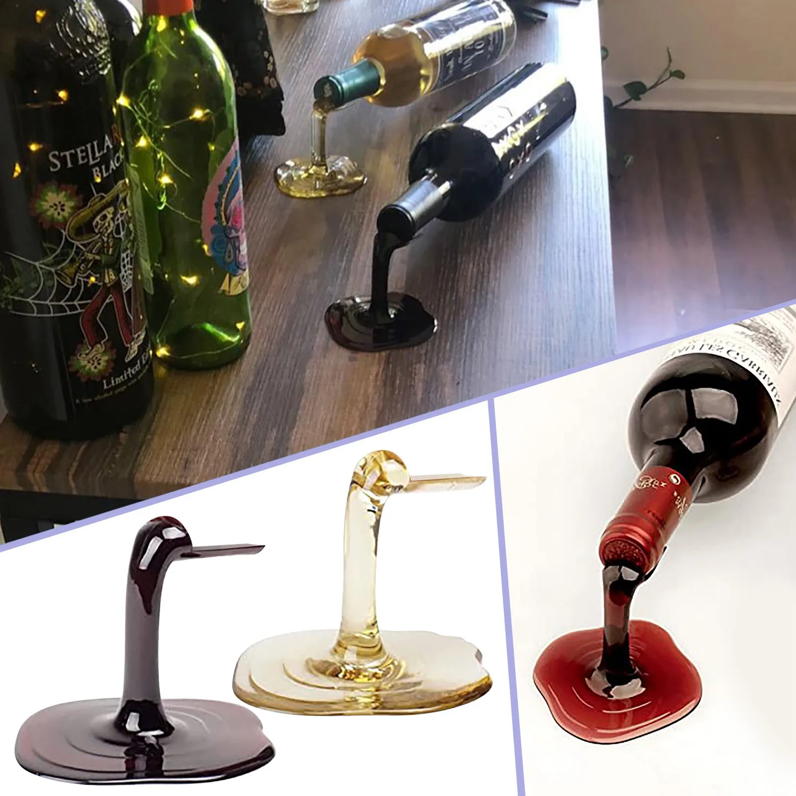 66#Spilled Wine Bottle Holder Red and Gold Individuality Creative Wine Stand Kitchen Bar Wine Rack Stand Display Stand gadgets
66#Spilled Wine Bottle Holder Red and Gold Individuality Creative Wine Stand Kitchen Bar Wine Rack Stand Display Stand gadgets