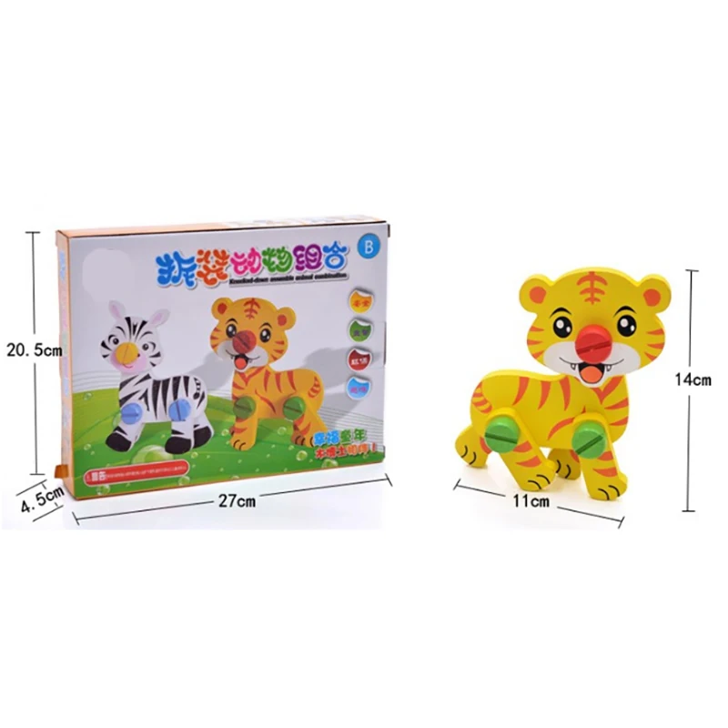 Children Montessori Toys Wooden Building Block Screw Nut Assembling Disassembly Animals Educational Combination Lion Puzzle Toys 
Children Montessori Toys Wooden Building Block Screw Nut Assembling Disassembly Animals Educational Combination Lion Puzzle Toys