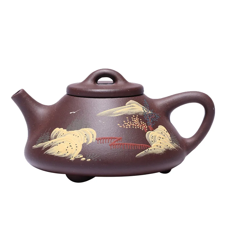 Yixing mine ziye Shipiao purple clay teapot handmade purple clay landscape painting stone ladle pot household tea set
Yixing mine ziye Shipiao purple clay teapot handmade purple clay landscape painting stone ladle pot household tea set
