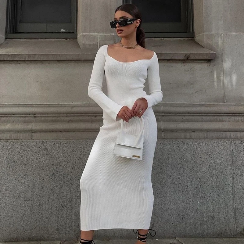 Autumn Winter Sweater Dress Maxi Dress Women Square Neck Long Sleeve Rabbit Fur Soft Female Warm Thick Party Long Dresses 2021
Autumn Winter Sweater Dress Maxi Dress Women Square Neck Long Sleeve Rabbit Fur Soft Female Warm Thick Party Long Dresses 2021
