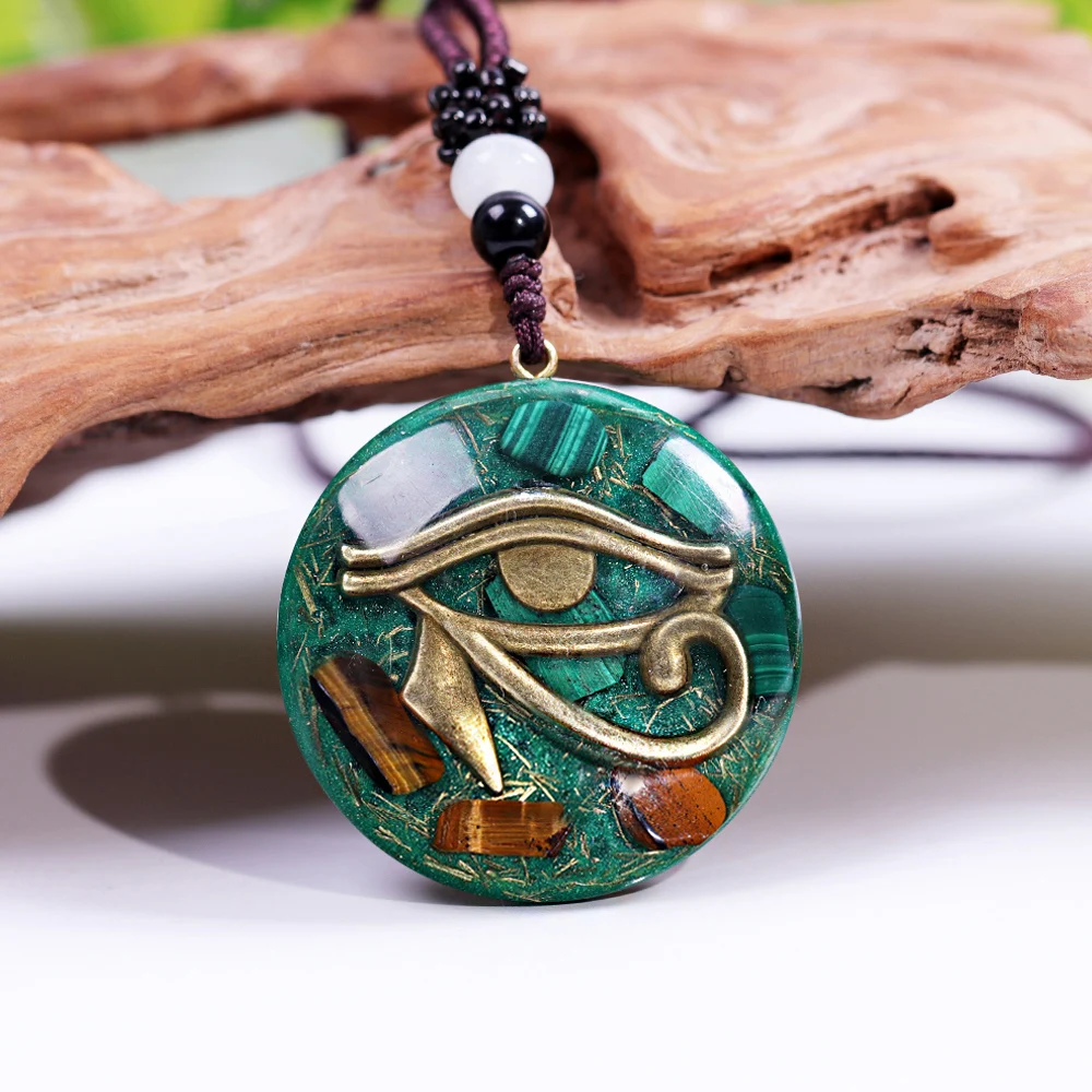 Glow In The Dark Orgone Pendant Necklace With Eye Of Horus & Malachite Healing Stones Egyptian Amulet Symbol Necklace Gift
Glow In The Dark Orgone Pendant Necklace With Eye Of Horus & Malachite Healing Stones Egyptian Amulet Symbol Necklace Gift