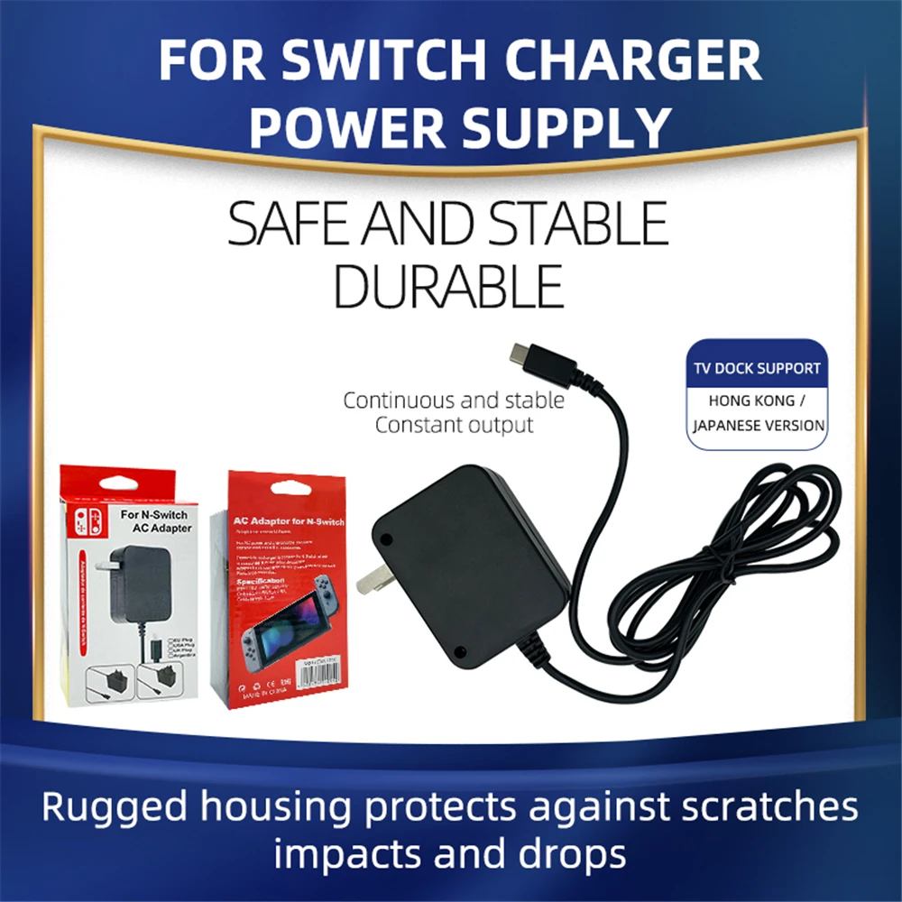 Charger AC Adapter Power Supply 15V 2.6A Fast Charging Kit For Switch Dock/Switch and Pro Controller Support TV Mode
Charger AC Adapter Power Supply 15V 2.6A Fast Charging Kit For Switch Dock/Switch and Pro Controller Support TV Mode