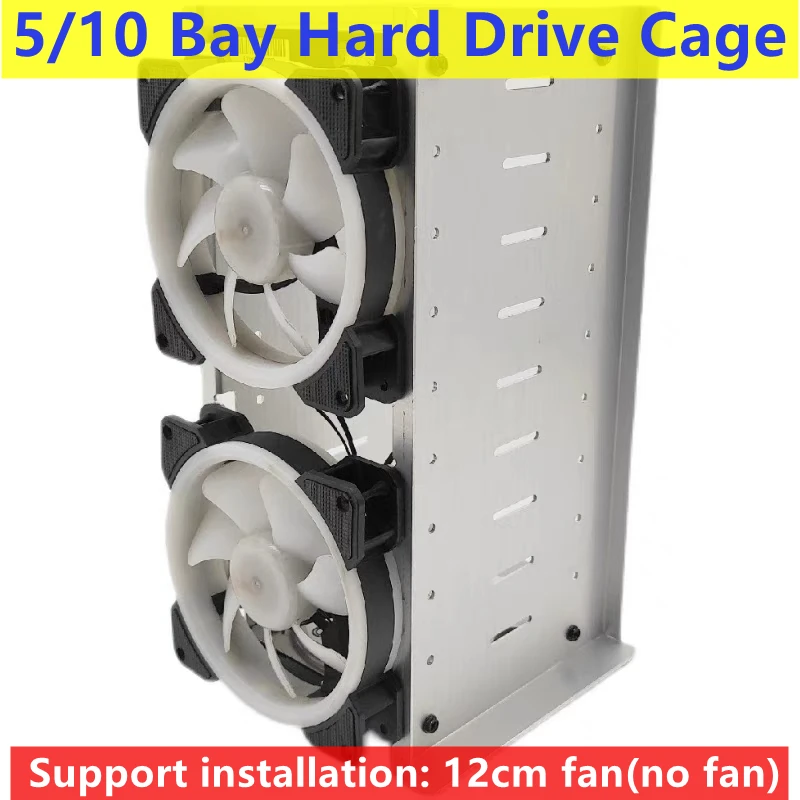 5/10 Bay Hard Drive Cage 3.5 Inch Rustproof Hard Drive Tray Rack PC Classic Aluminum Alloy HDD Stacking Bracket For 12cm Fans
5/10 Bay Hard Drive Cage 3.5 Inch Rustproof Hard Drive Tray Rack PC Classic Aluminum Alloy HDD Stacking Bracket For 12cm Fans