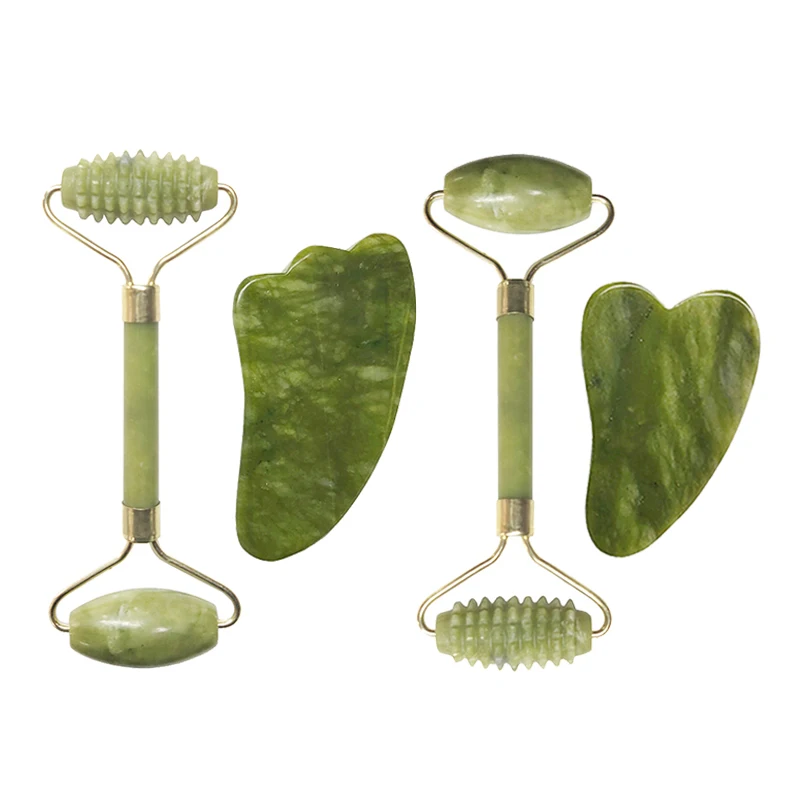 Natural Green Jade Roller Face Massager Guasha Board Scraper Set Crystal Stone Facial Massage Roller Gouache Scraper Beauty Tool
Natural Green Jade Roller Face Massager Guasha Board Scraper Set Crystal Stone Facial Massage Roller Gouache Scraper Beauty Tool